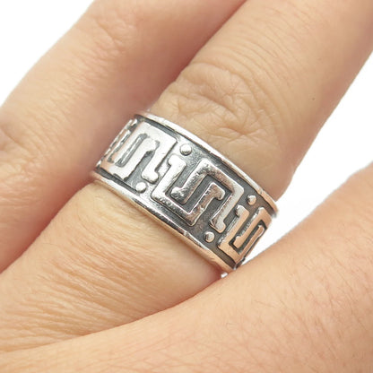 925 Sterling Silver Vintage Mexico Maze Band Ring Size 5.75