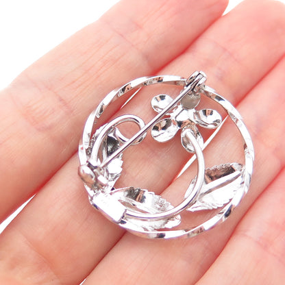 CELART 925 Sterling Silver Antique Art Deco Flower Pin Brooch