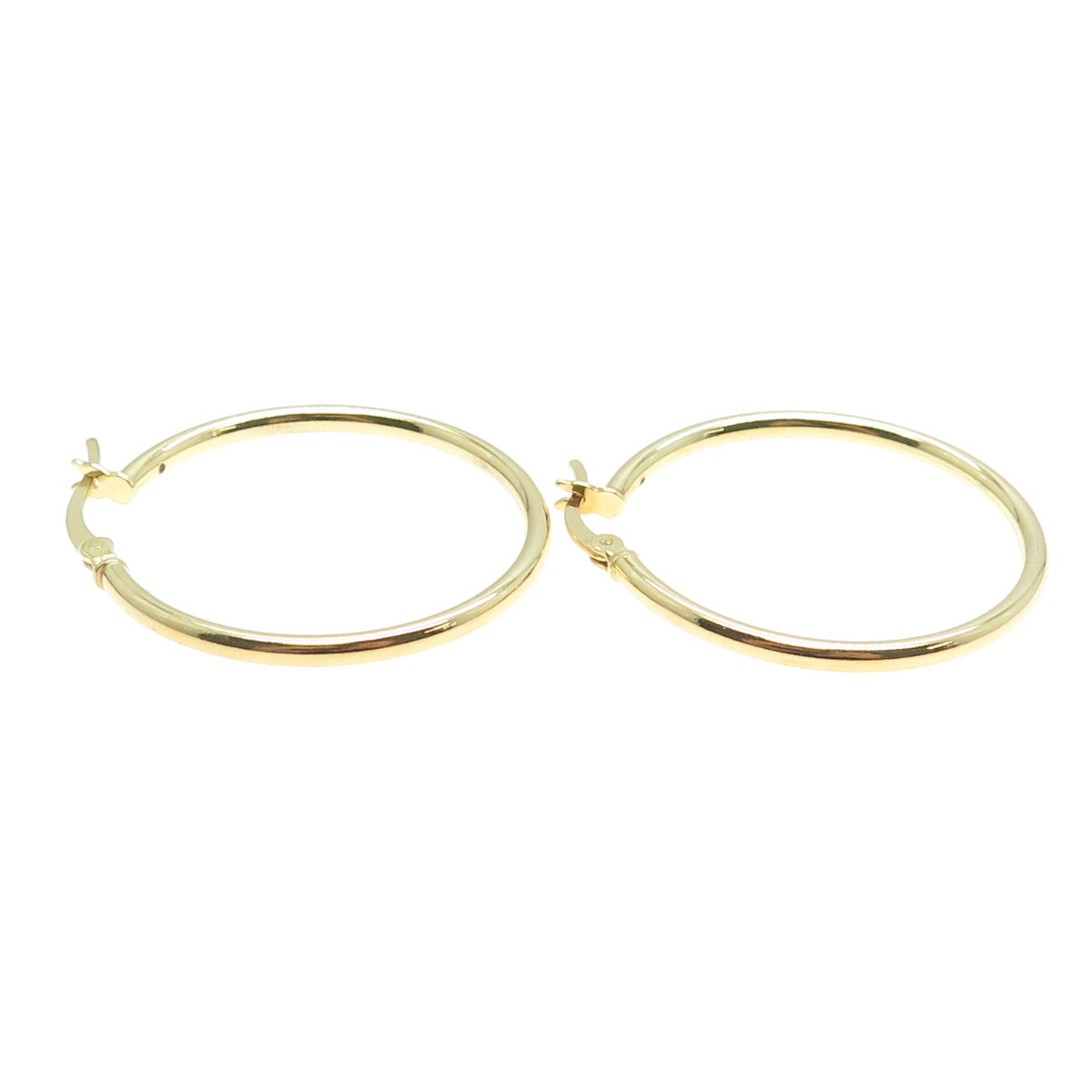 925 Sterling Silver Gold Plated Tube Hoop Earrings