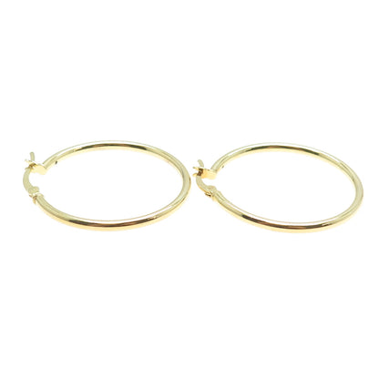 925 Sterling Silver Gold Plated Tube Hoop Earrings