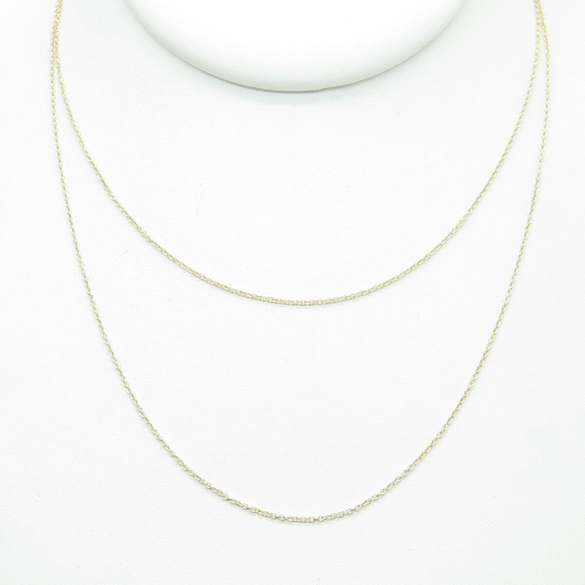 925 Sterling Silver Gold Plated Double Cable Chain Necklace 16-17"