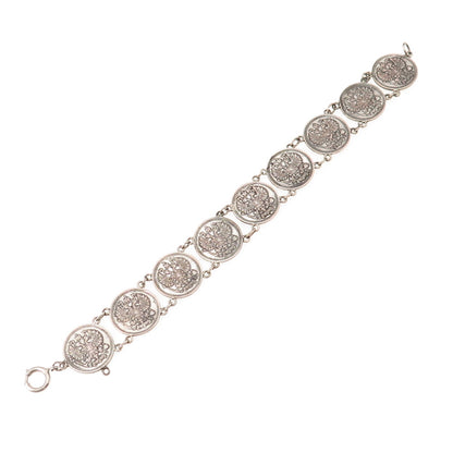 500 Silver Antique 1914-1915 Nicholas II 10 Kopecks Coin Bracelet 7.5"