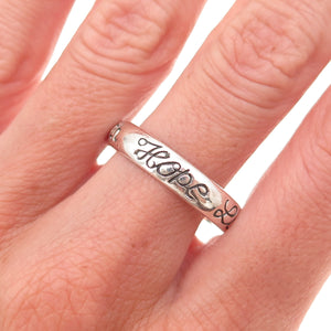Jewelry Concepts 925 Sterling Silver Vintage Faith Love Hope Band Ring Size 12