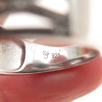 925 Sterling Silver Round-Cut C Z Crisscross Ring Size 7.25