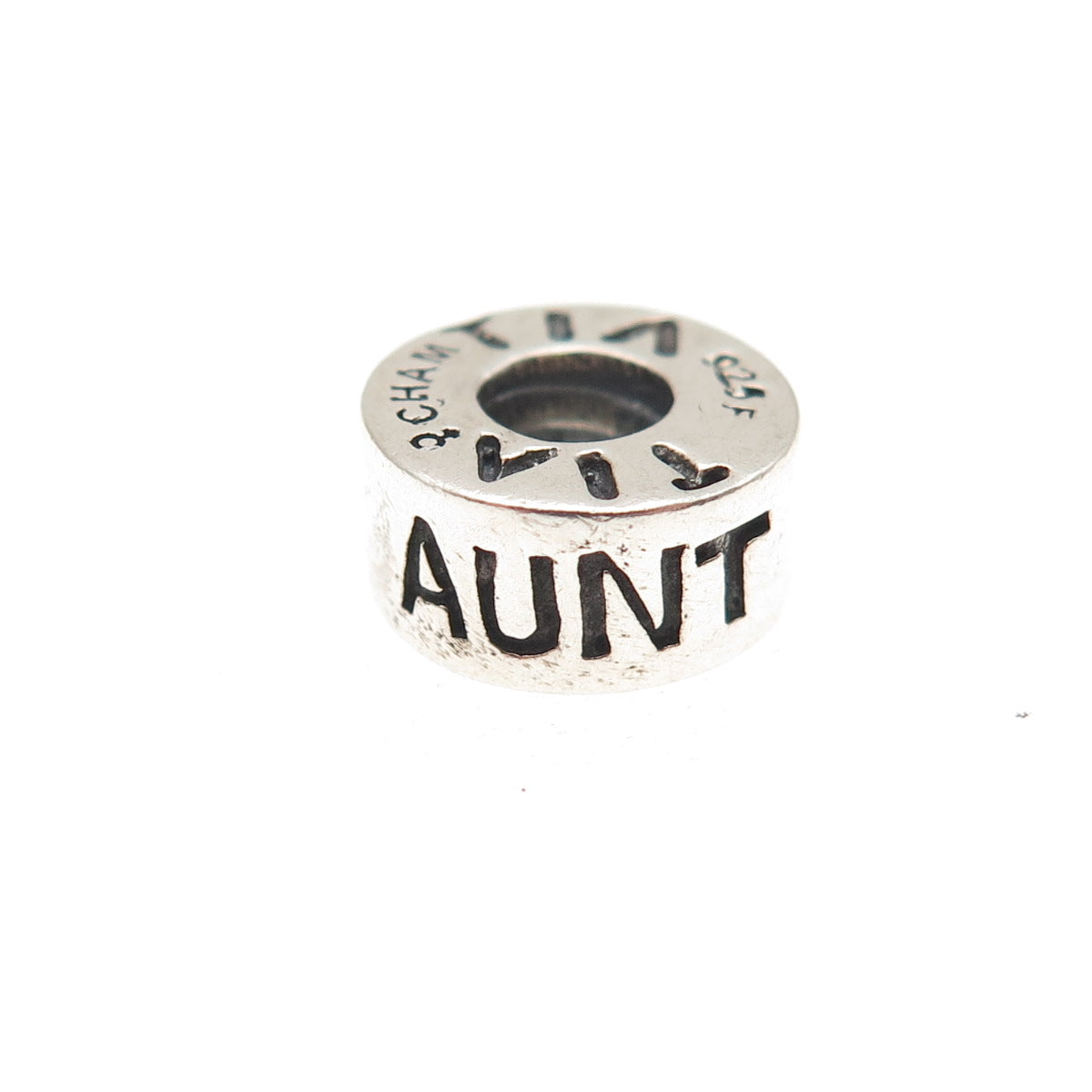 Chamilia 925 Sterling Silver Aunt Tia Tante Slide Spacer Charm