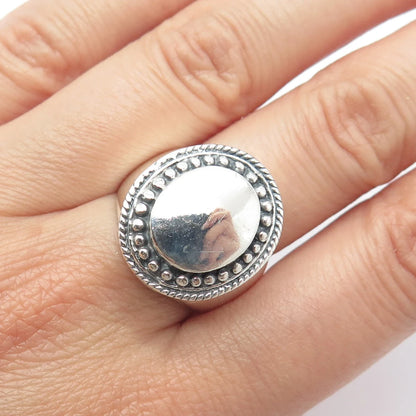 925 Sterling Silver Vintage Beaded Ring Size 8.5