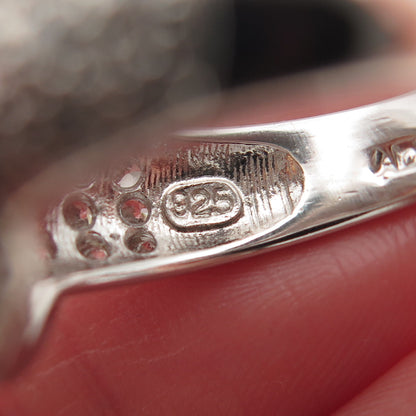 925 Sterling Silver Round-Cut Imperial & White C Z Ring Size 7