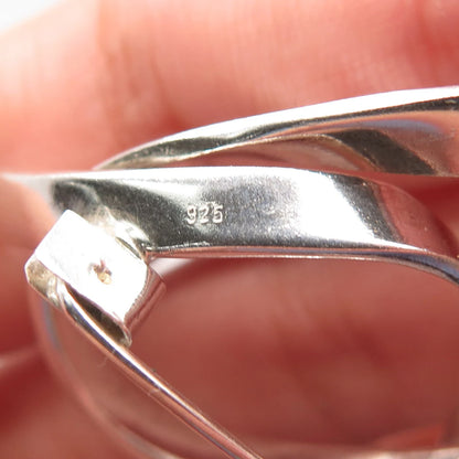 925 Sterling Silver Vintage Open Heart Ribbon Pin Brooch