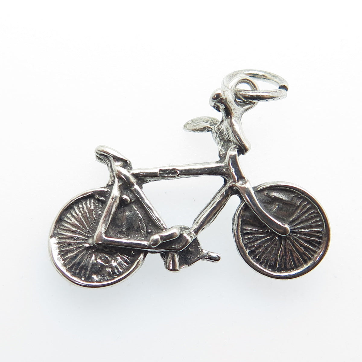 925 Sterling Silver Vintage Bicycle 3D Pendant