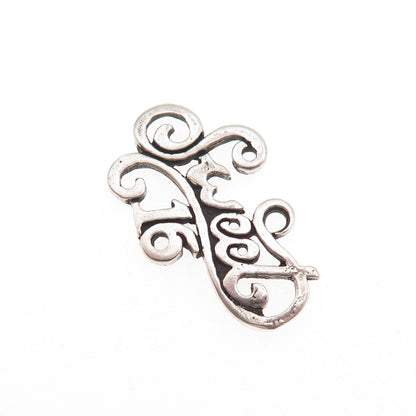 Sunwest 925 Sterling Silver Vintage Sweet 16 Oxidized Charm Pendant