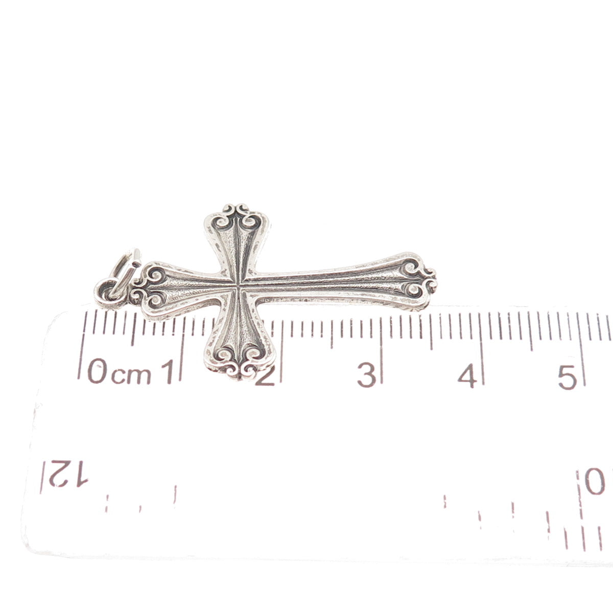 925 Sterling Silver Vintage Cross Religious Oxidized Charm Pendant