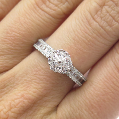 925 Sterling Silver Multi-C Z Engagement Ring Size 7.25