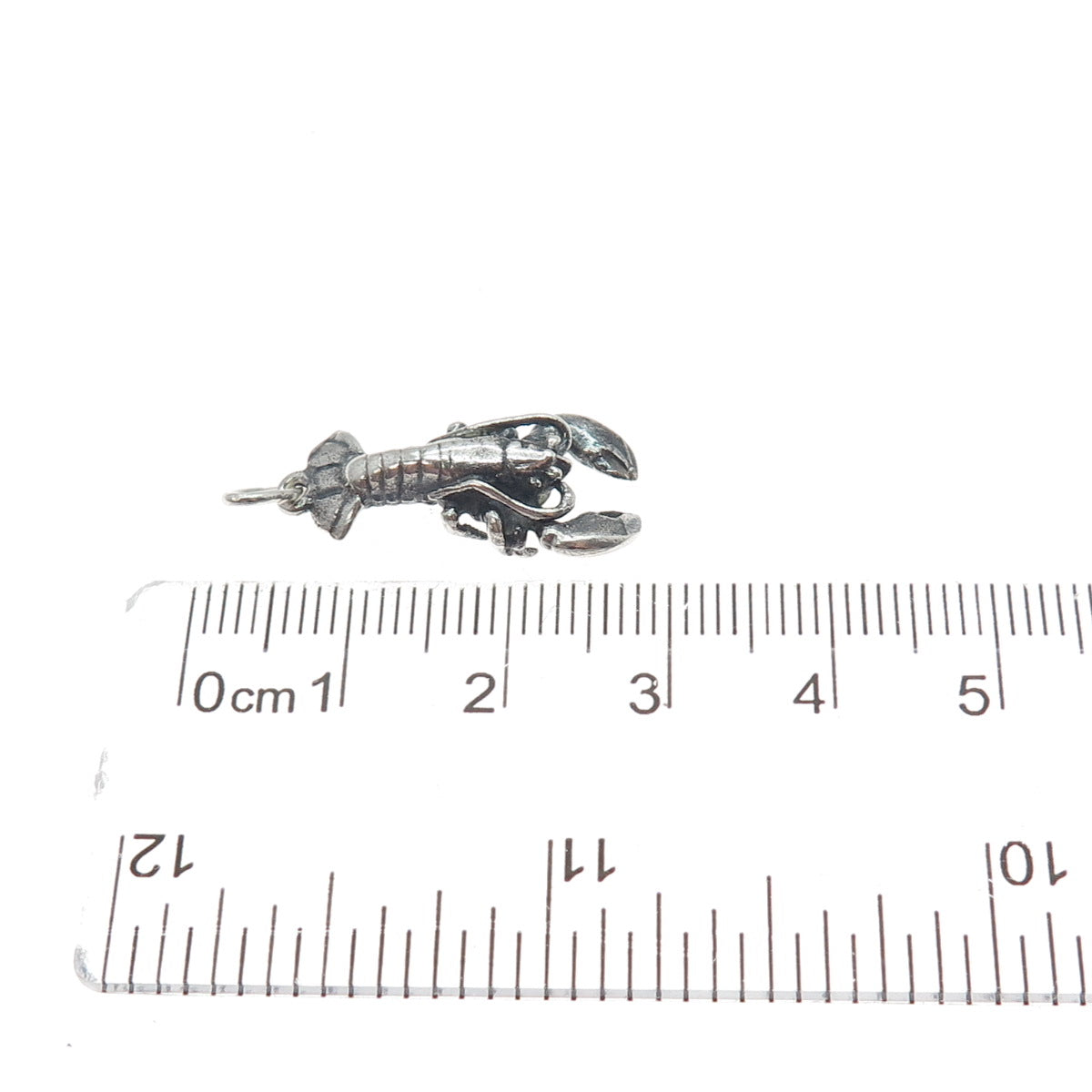 925 Sterling Silver Vintage Lobster Oxidized Minimalist Charm Pendant