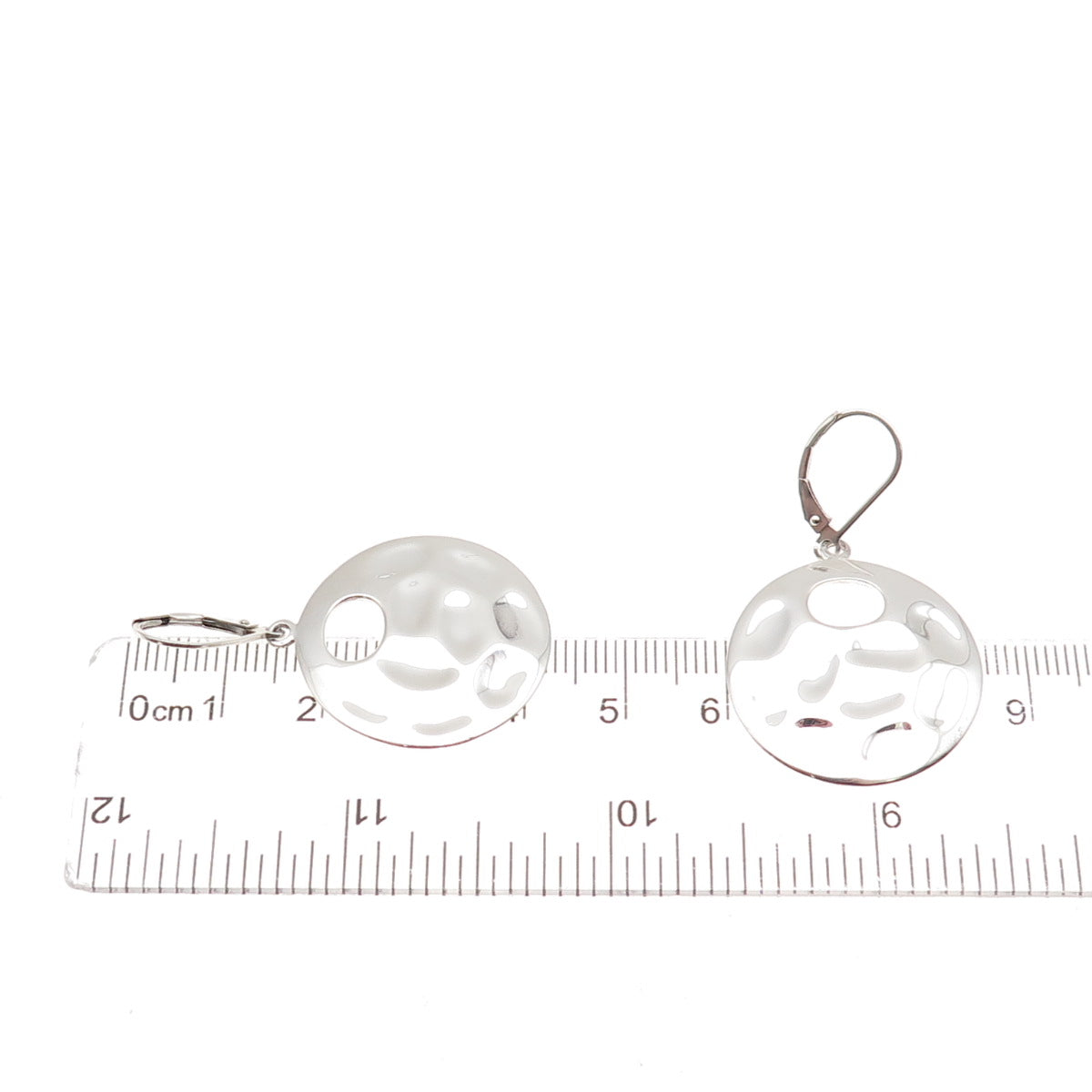 925 Sterling Silver Vintage Modernist Disc Dangle Earrings