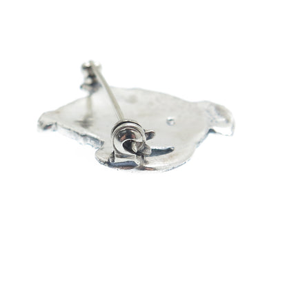MARY ENGELBREIT 925 Sterling Silver Vintage Teapot Oxidized Pin Brooch