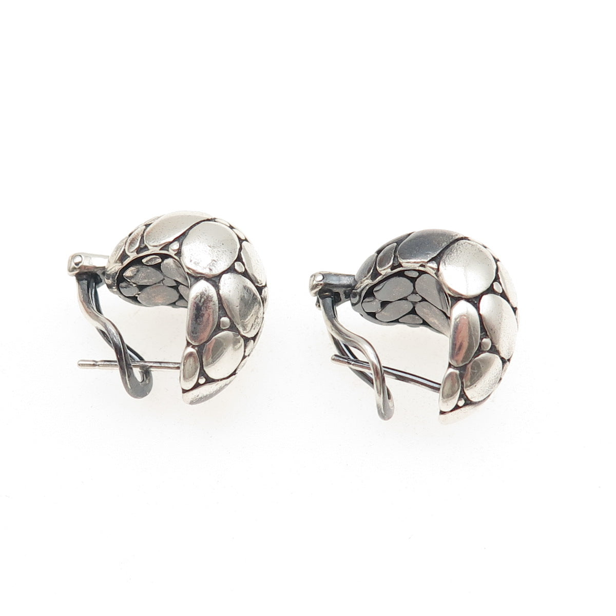 JOHN HARDY 925 Sterling Silver Kali Buddha Belly Omega Back Earrings