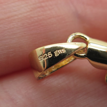 925 Sterling Silver Gold Plated Crucifix Cross Religious Pendant