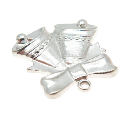 ANSON 925 Sterling Silver Vintage Christmas Bells Pendant
