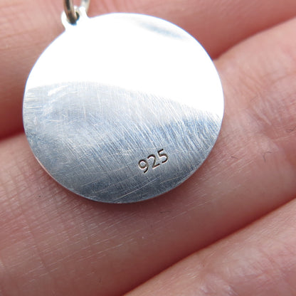 925 Sterling Silver Enamel Crescent Man in The Moon Minimalist Charm Pendant