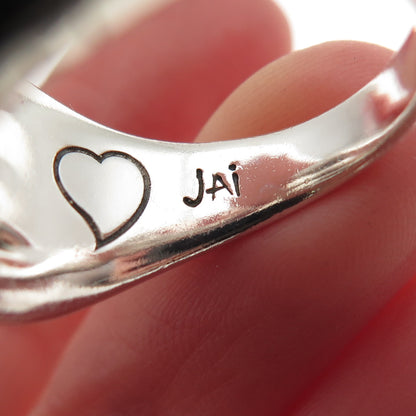 JAI by John Hardy 925 Sterling Silver I Love Hand Wrap Adjustable Ring Size 8.25