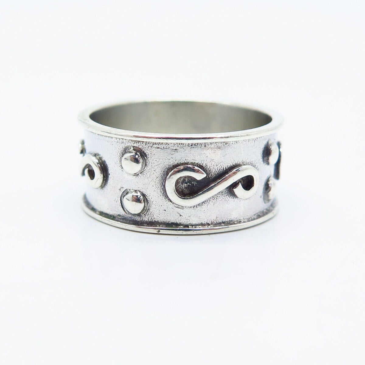 925 Sterling Silver Vintage GGC Tribal Band Ring Size 7.5