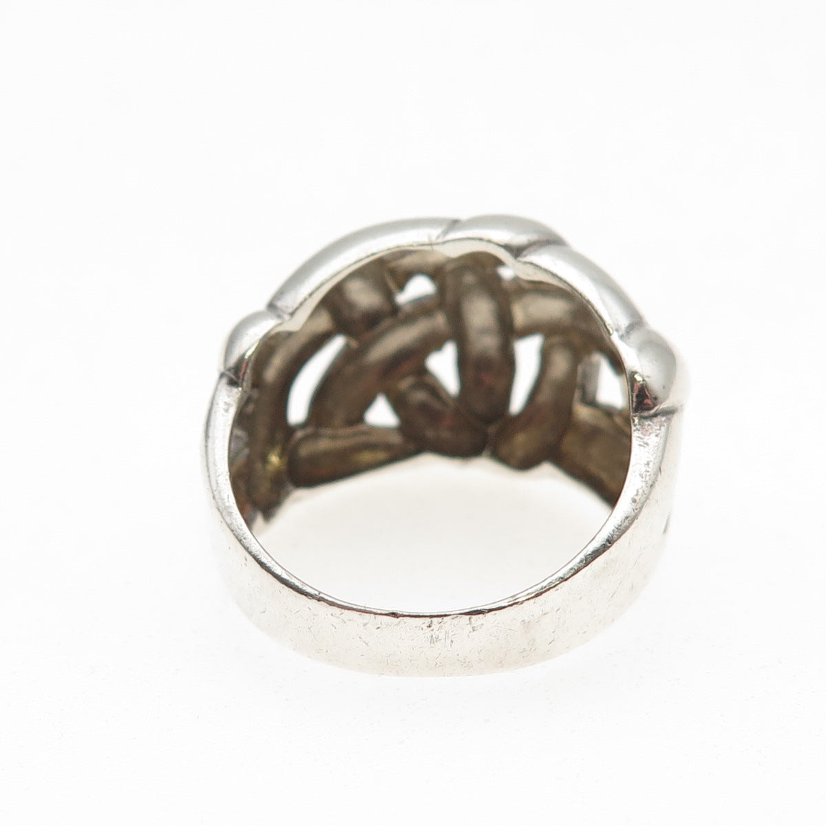 Chapal Zenray 925 Sterling Silver Vintage Woven Dome Oxidized Ring Size 7.5