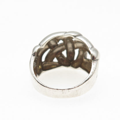 Chapal Zenray 925 Sterling Silver Vintage Woven Dome Oxidized Ring Size 7.5