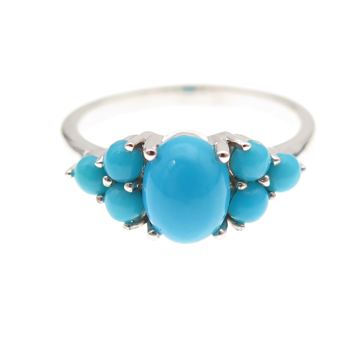 925 Sterling Silver Vintage Real Sleeping Beauty Turquoise Ring Size 8