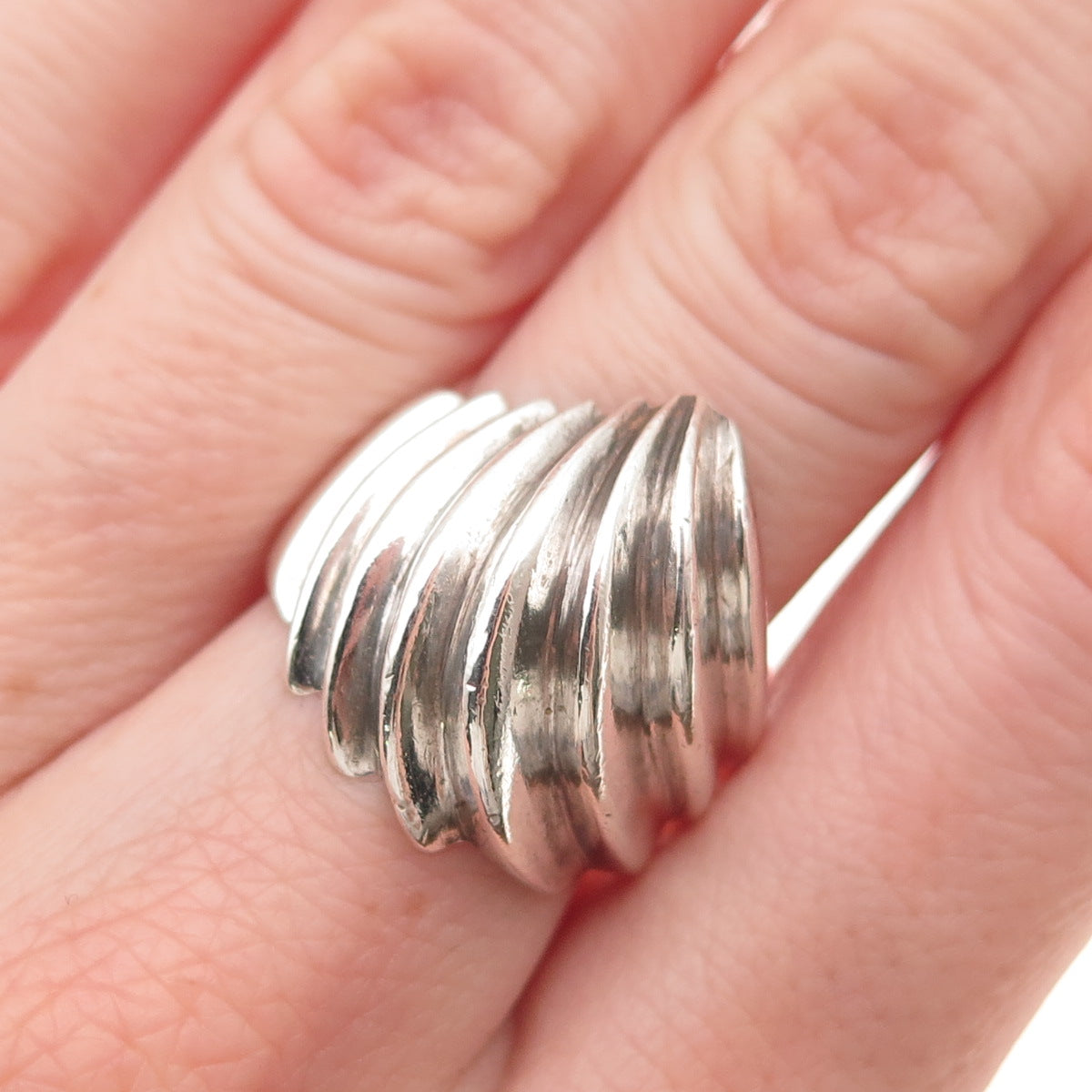 Chapal Zenray 925 Sterling Silver Vintage Modernist Oxidized Ring Size 7