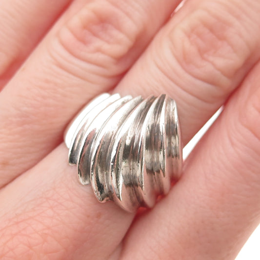 Chapal Zenray 925 Sterling Silver Vintage Modernist Oxidized Ring Size 7