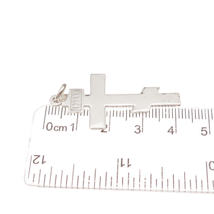 925 Sterling Silver Antique Art Deco Save & Protect Orthodox Cross Charm Pendant
