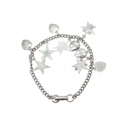 925 Sterling Silver Vintage 1951-63 Beta Sigma Phi Sorority Charms Bracelet 6.5"