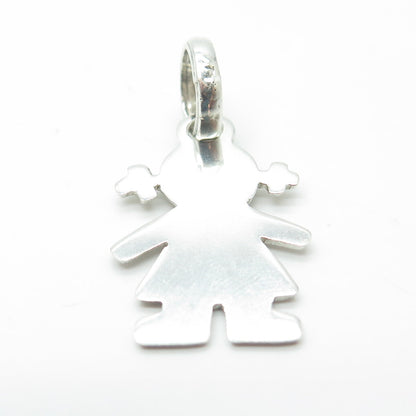 950 Silver Vintage Baby Girl Doll Pendant