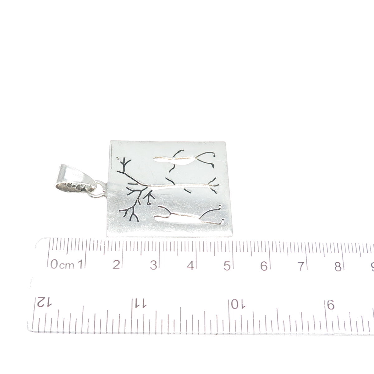 925 Sterling Silver Vintage Mexico Tree of Life Adam & Eve Pendant
