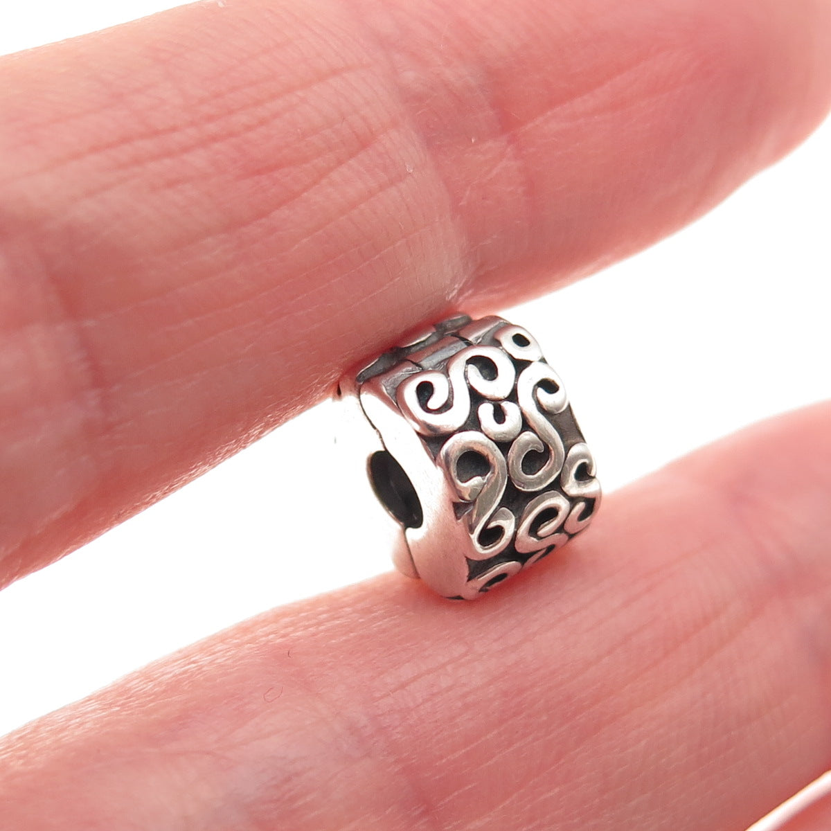 Pandora 925 Sterling Silver Swirl Clip Charm