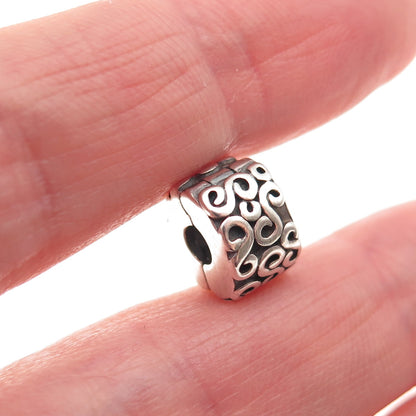 Pandora 925 Sterling Silver Swirl Clip Charm