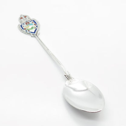 925 Sterling Silver Antique BMCo Colorful Enamel "Bermuda" Coat of Arms Spoon
