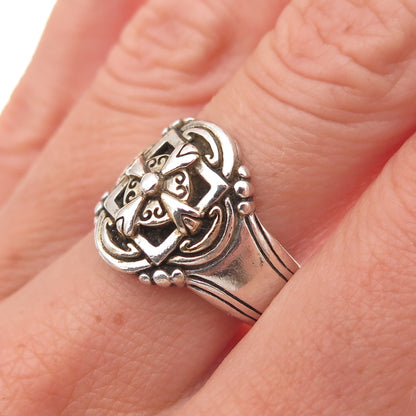Brighton 925 Sterling Silver Vintage Cross Oxidized Ring Size 7.25
