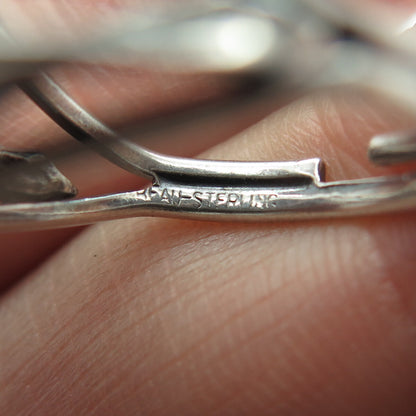 BEAU 925 Sterling Silver Vintage Braided Domed Adjustable Ring Size 6