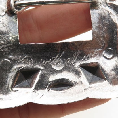 Terry Williams Navajo Old Pawn Sterling Silver Vintage Southwestern Belt Buckle
