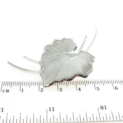 BEAU 925 Sterling Silver Vintage Leaf Pin Brooch