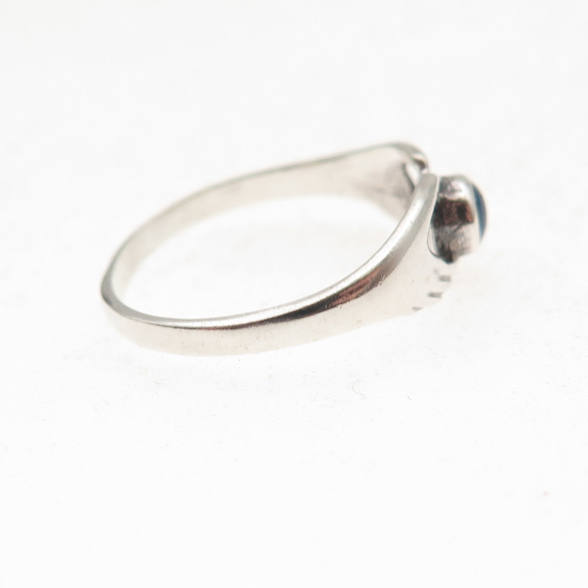 925 Sterling Silver Vintage Enamel Irish Claddagh Oxidized Ring Size 6.75