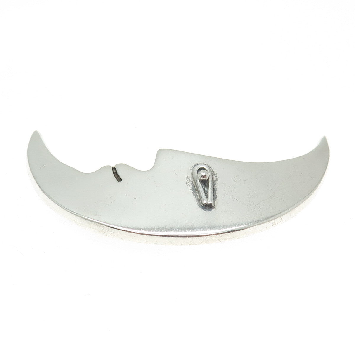 925 Sterling Silver Vintage Mexico Crescent Man in the Moon Pin Brooch