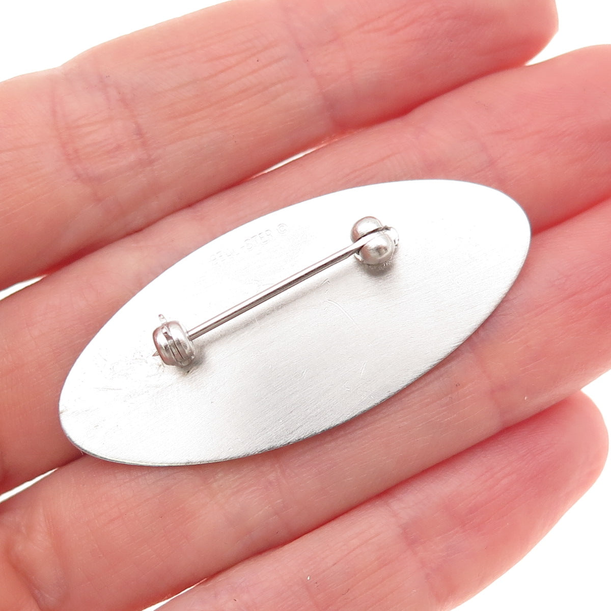 Beau 925 Sterling Silver Vintage Engraved Floral Pin Brooch