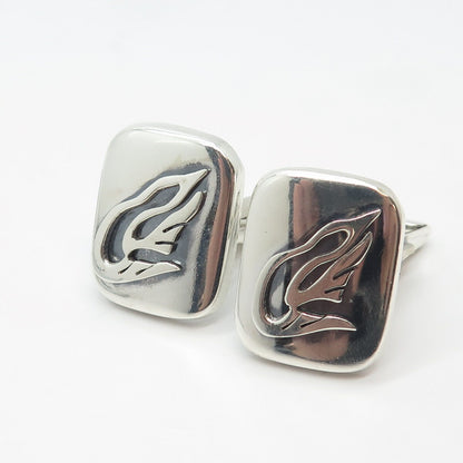 925 Sterling Silver Vintage Modernist Cufflinks