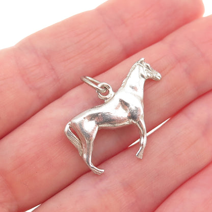 Beau 925 Sterling Silver Vintage Horse Mini Charm Pendant