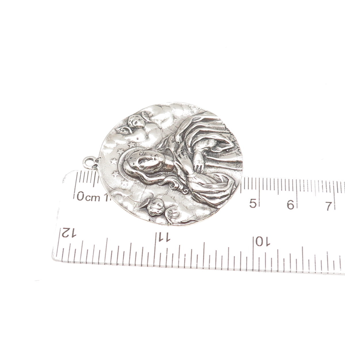 800 Silver Antique Art Deco European Mary Magdalene Medal Pendant