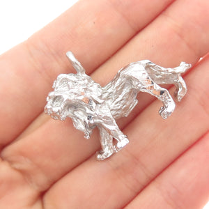 925 Sterling Silver Vintage Lion Charm Pendant