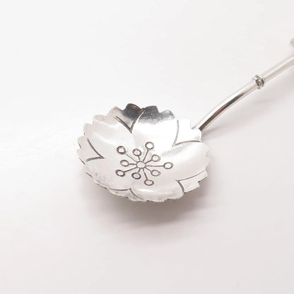 Antique Japan Sterling Silver "Kyoto" Floral Spoon
