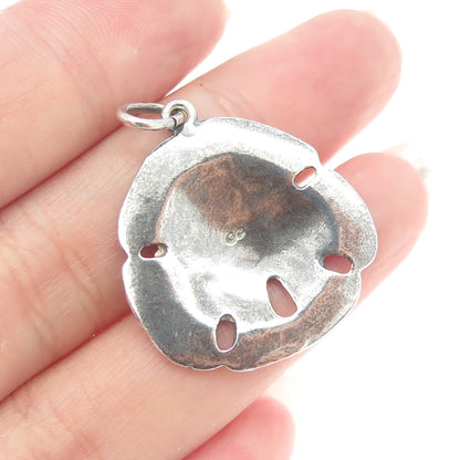 GOLD CREATION 925 Sterling Silver Vintage Sand Dollar Charm Pendant